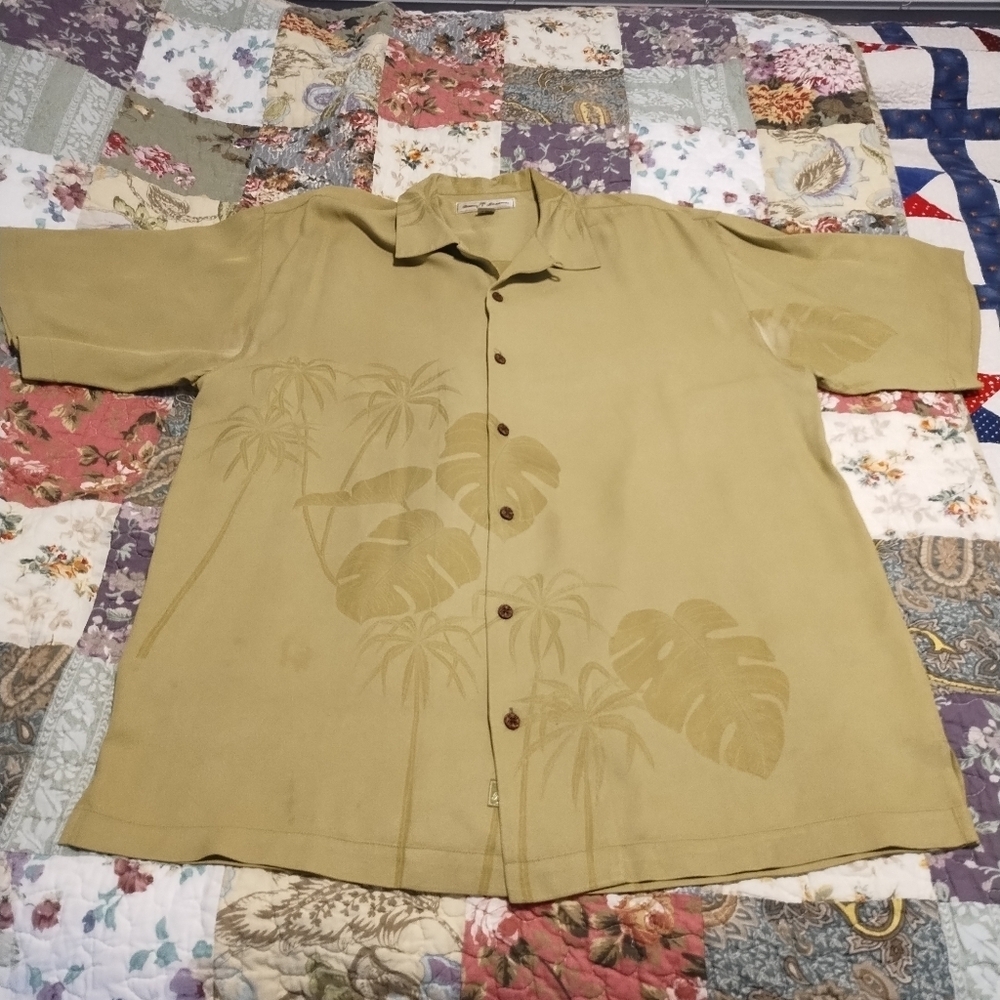 Tommy Bahama  100% silk short-sleeve button-down camp shirt .